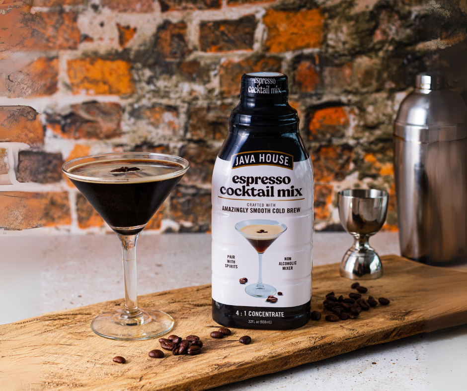 Espresso Cocktail Mix Bottle and Martini