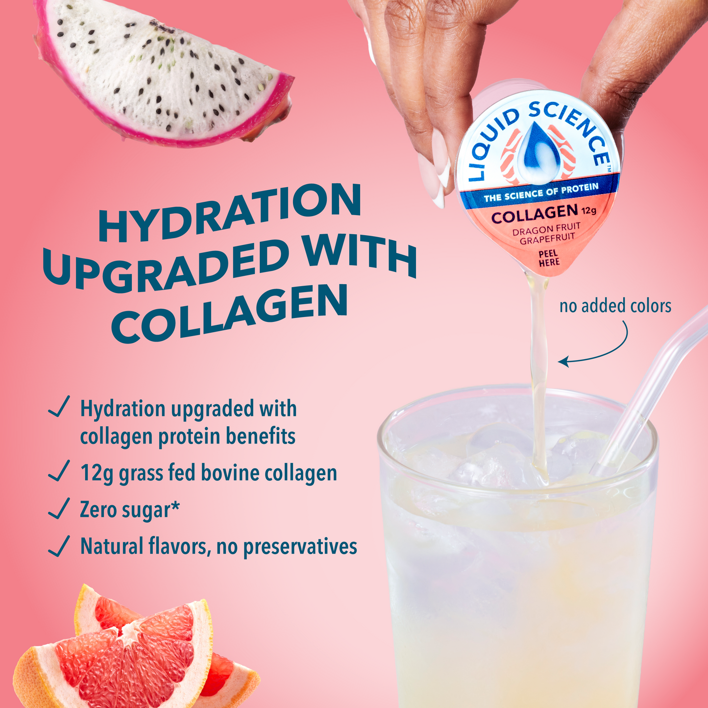 Liquid Science Collagen Protein - Dragonfruit Grapefruit