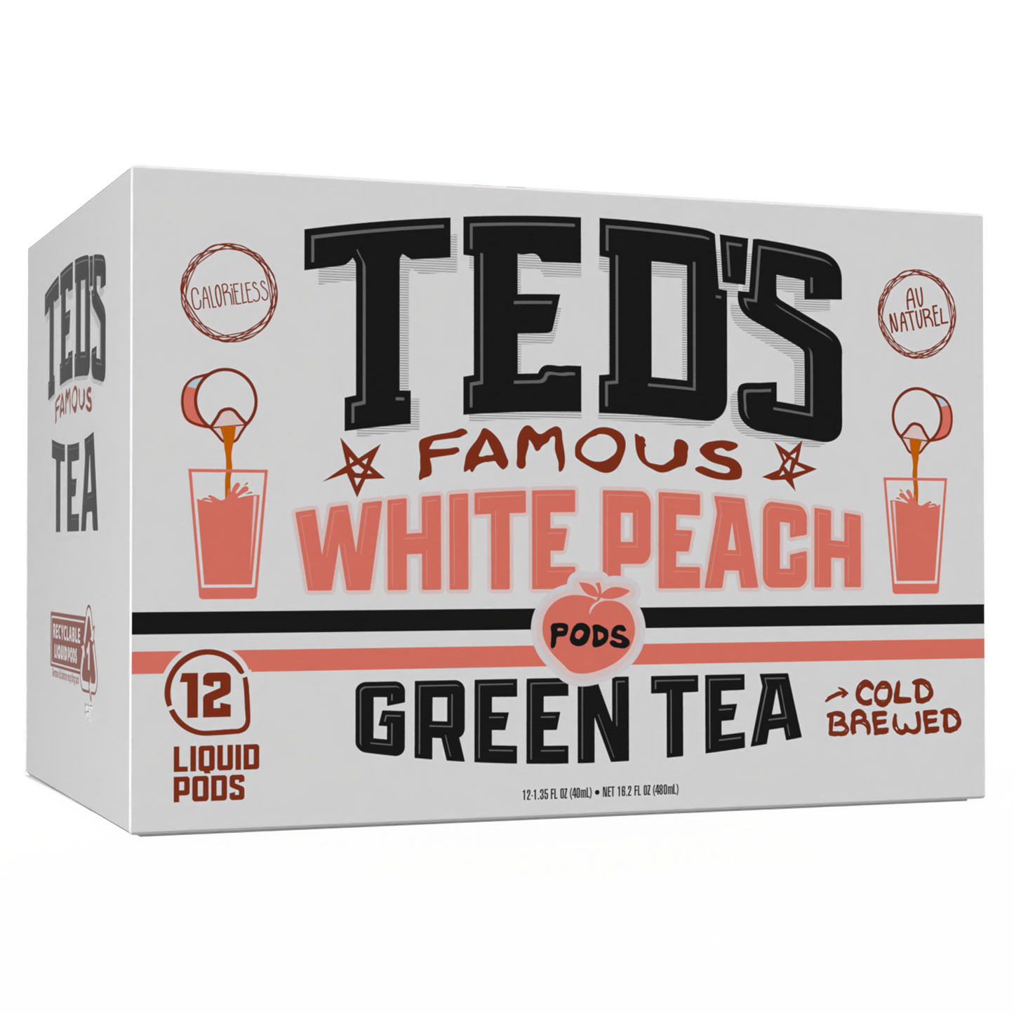 Ted's Famous White Peach Cold Brewed Green Tea