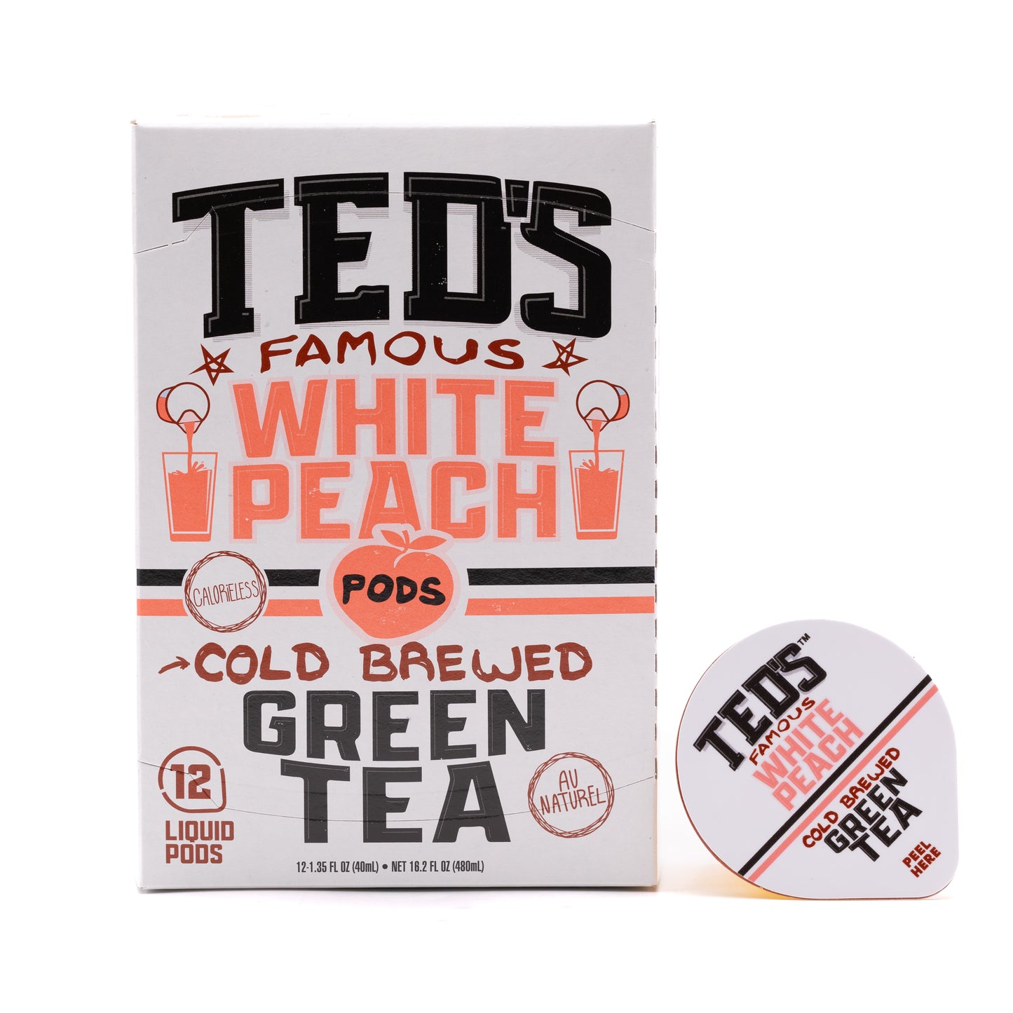 Ted's Famous White Peach Cold Brewed Green Tea